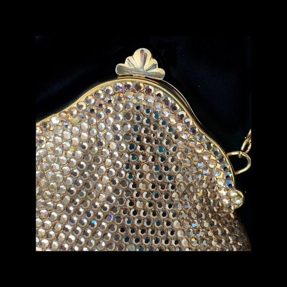 Gold crystal rhinestone mini sparkle evening bag - Picture 4 of 14